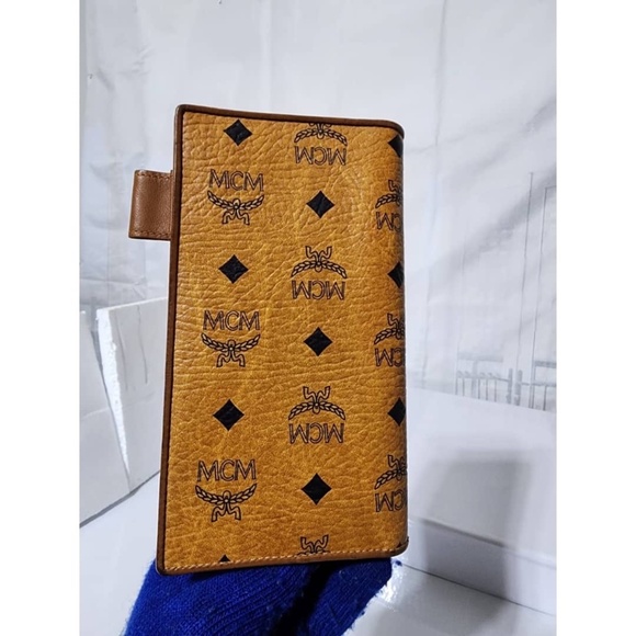 Authentic MCM Visetos Long Agenda Wallet Cognac - Picture 3 of 14